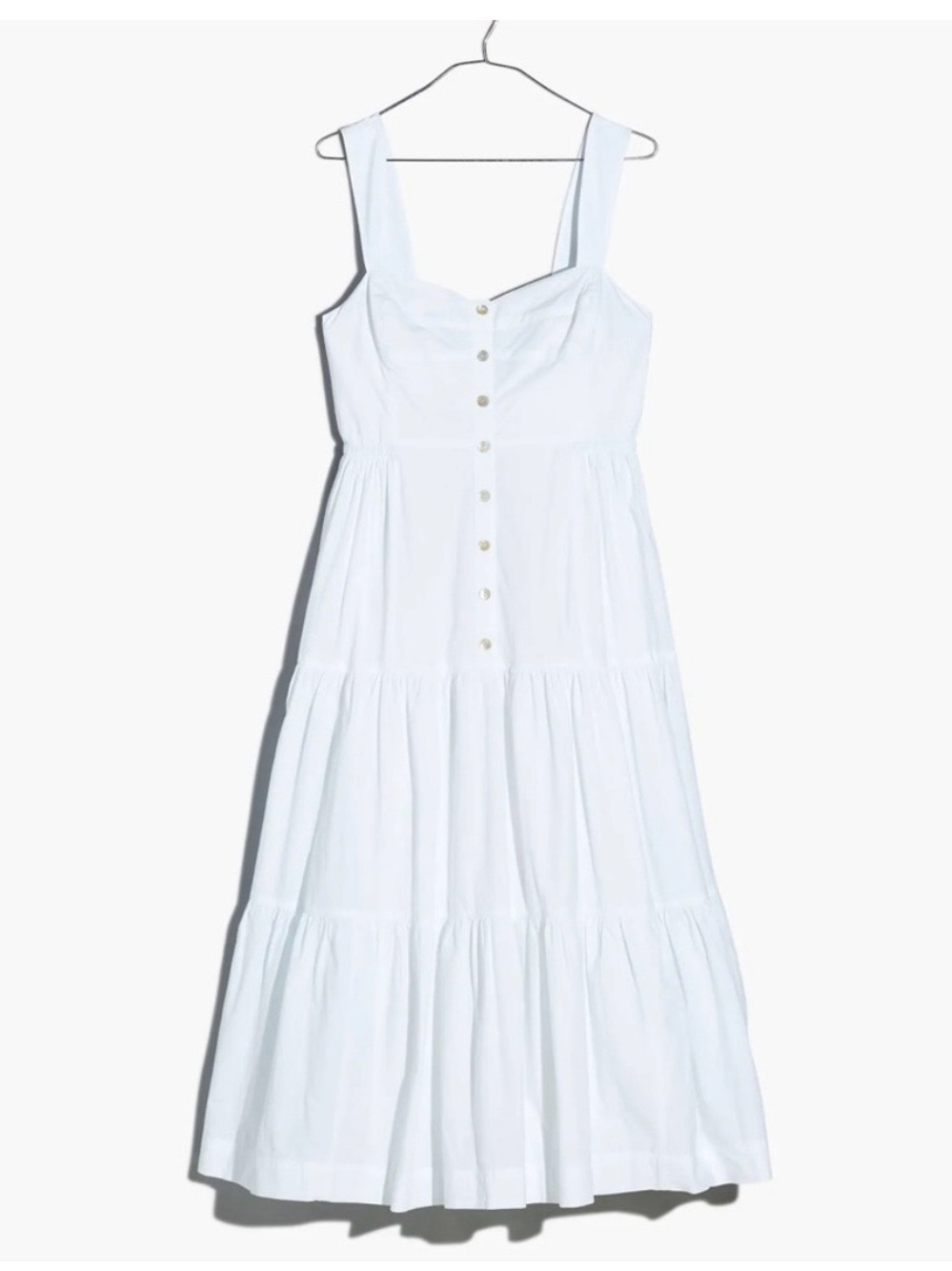 Madewell 100% Cotton Button-front tiered midi dress size 6 Excellent condition